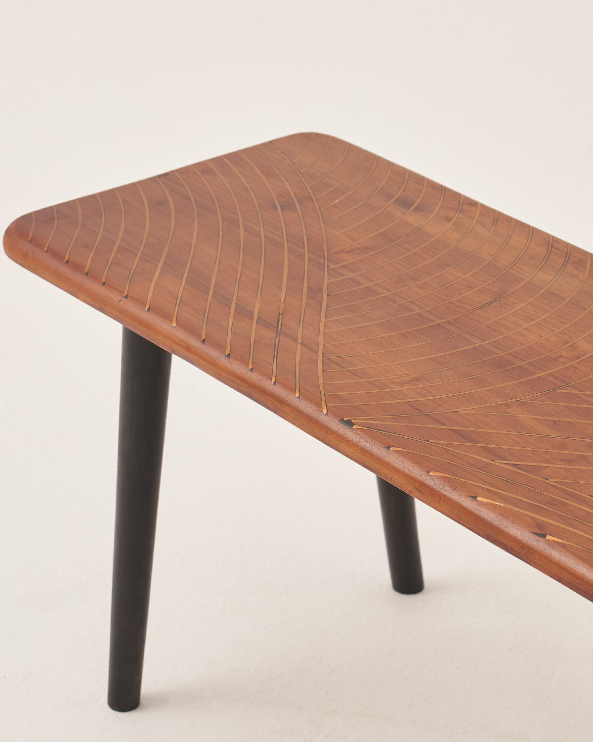 Brass Inlay Bench - Teak Finish / Teak Wood / 112L X 41W X 46H In Cms - Indoor Furniture