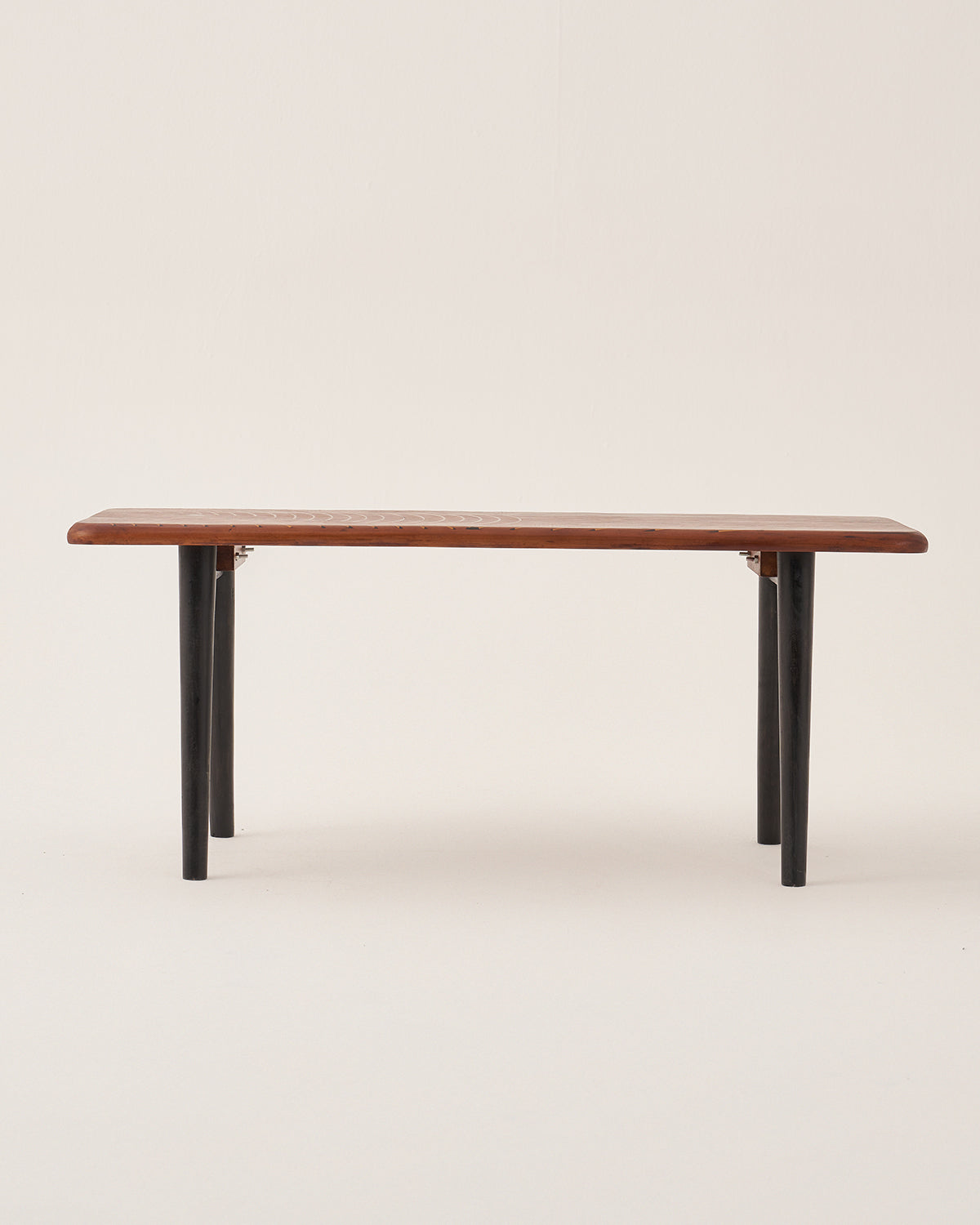 Brass Inlay Bench - Teak Finish / Teak Wood / 112L X 41W X 46H In Cms - Indoor Furniture