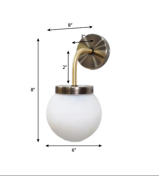 Brass Wall Lamp - Original brass gold / Brass pipe, Aluminium Wall Rose - Lighting