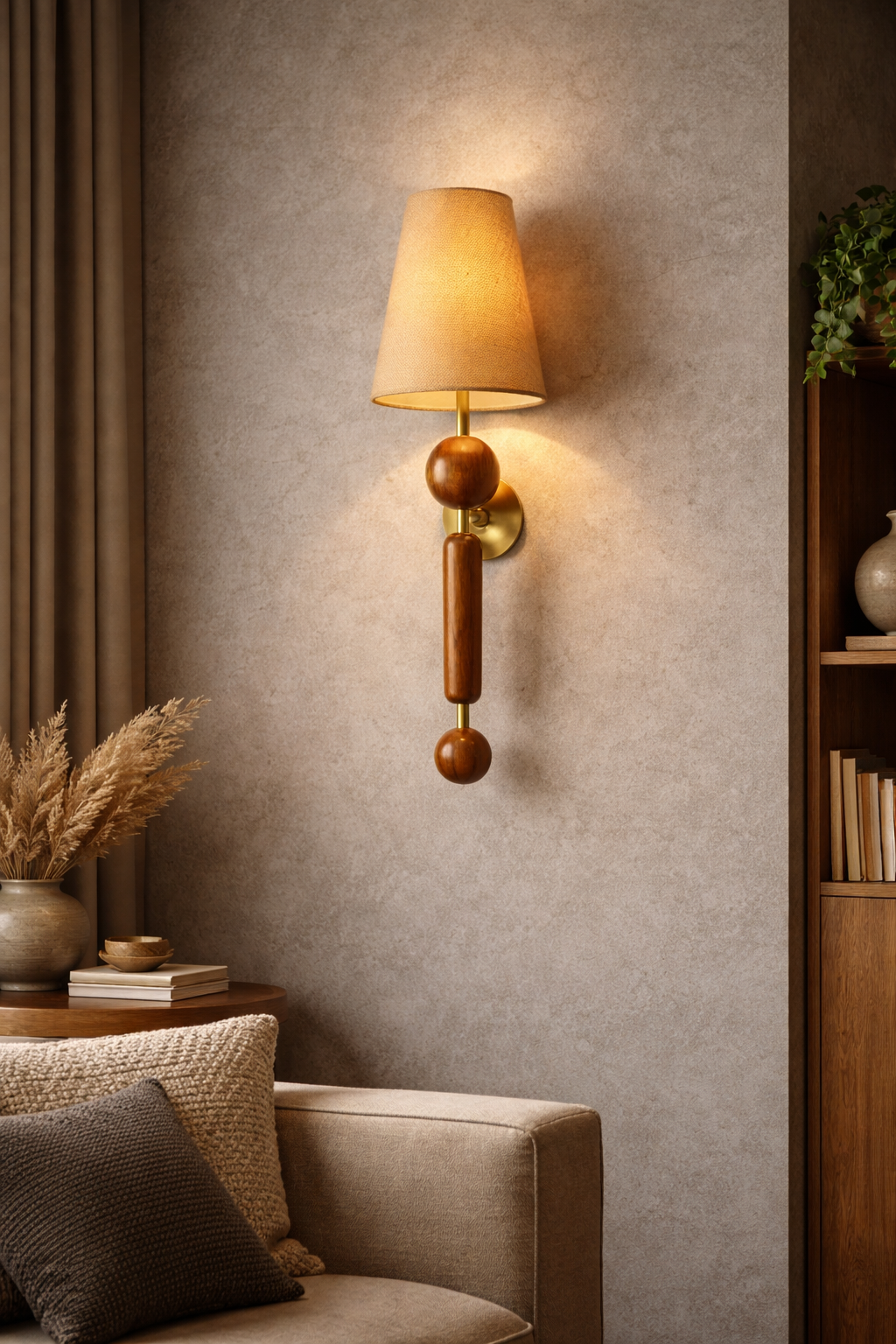 Brass Wood Harmony Wall Sconce
