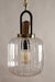 Brewer Ribbed Glass Light - Black / Mild Steel, Wood and Fluted Glass - Lighting