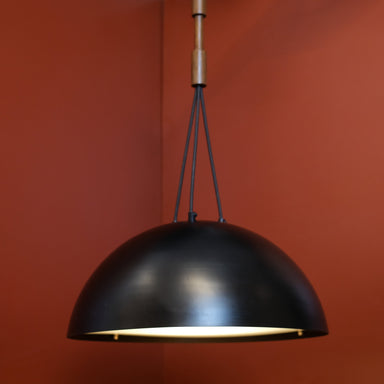 Brio Beach Villa Pendant Light - Black / Mild Steel and teak wood - Lighting