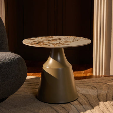 Brun Coffee Table - CM - L:- 54 x W:- 54 x H:- 47 / Mild Steel and Stone - Indoor Furniture