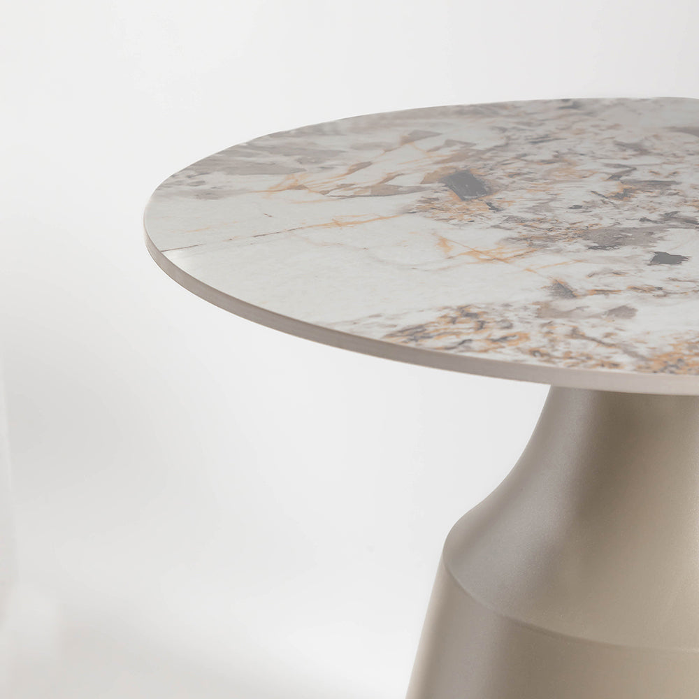 Brun Coffee Table - CM - L:- 54 x W:- 54 x H:- 47 / Mild Steel and Stone - Indoor Furniture