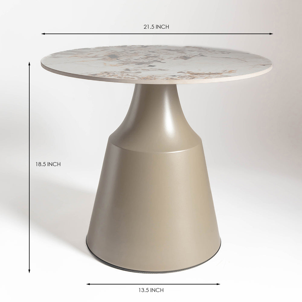 Brun Coffee Table - CM - L:- 54 x W:- 54 x H:- 47 / Mild Steel and Stone - Indoor Furniture