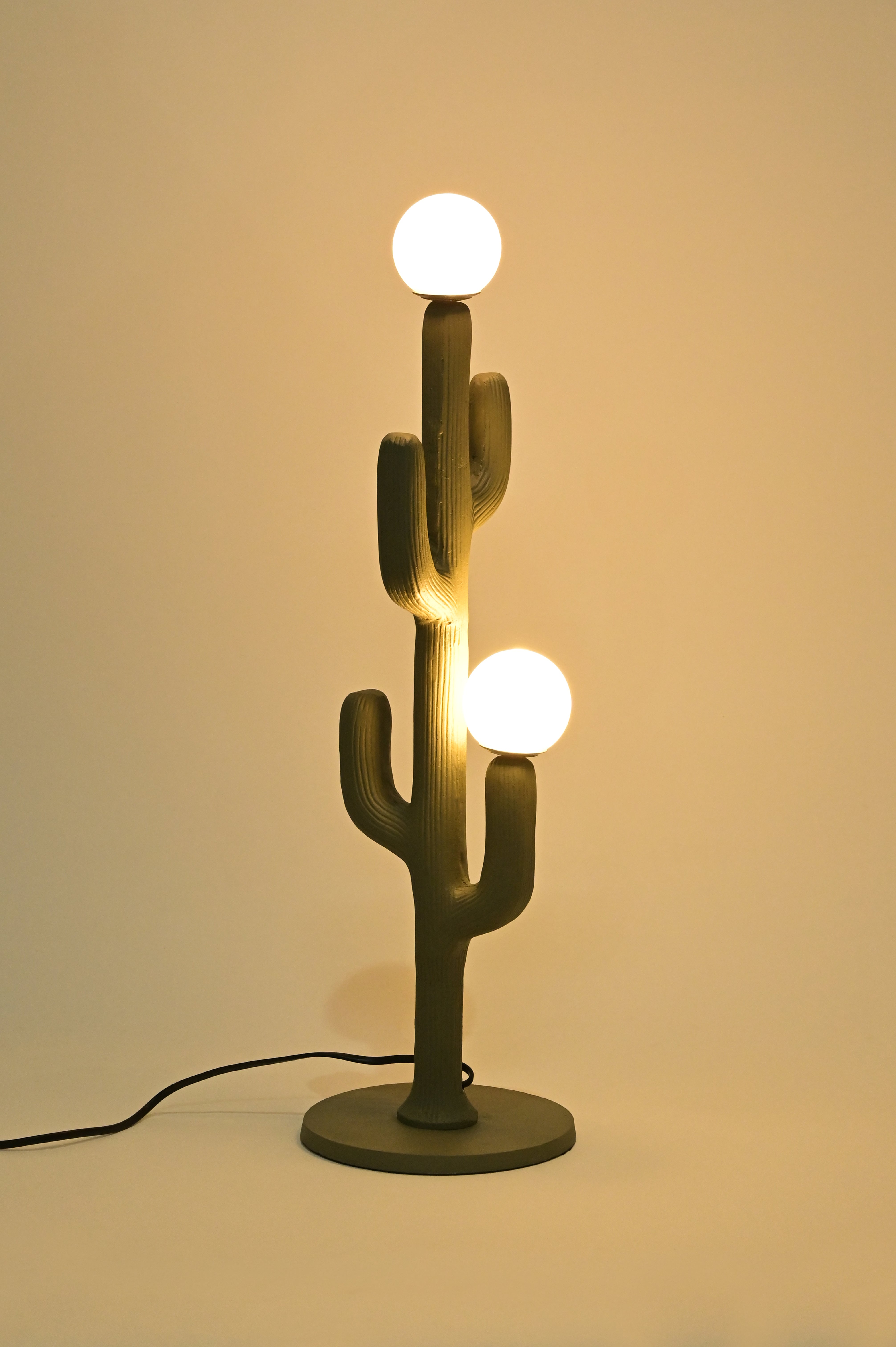 Cactus Table Lamp - Sage Green / Cast Aluminium / 25L X 25W X 65H In Cms - Lighting
