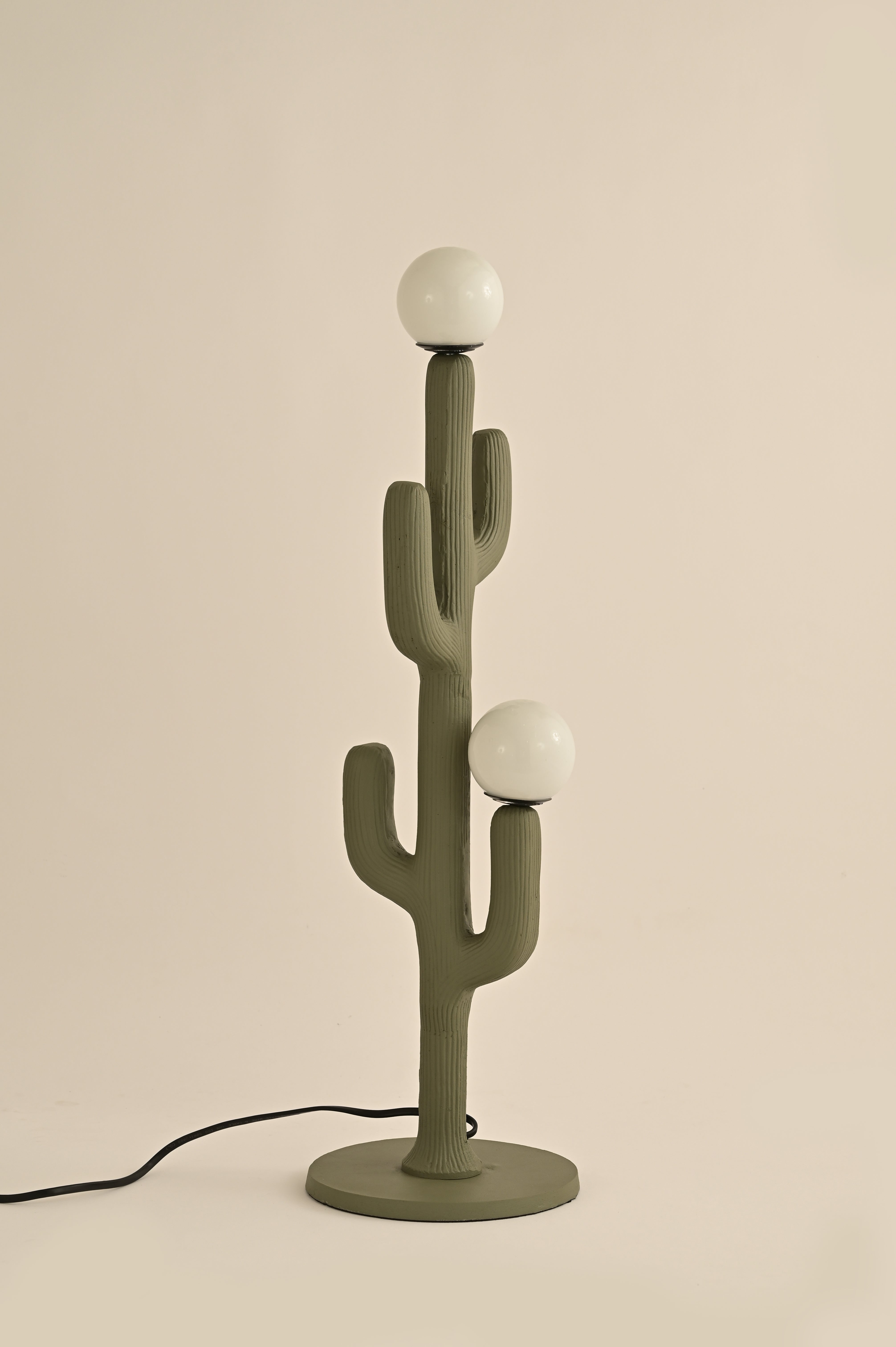 Cactus Table Lamp - Sage Green / Cast Aluminium / 25L X 25W X 65H In Cms - Lighting