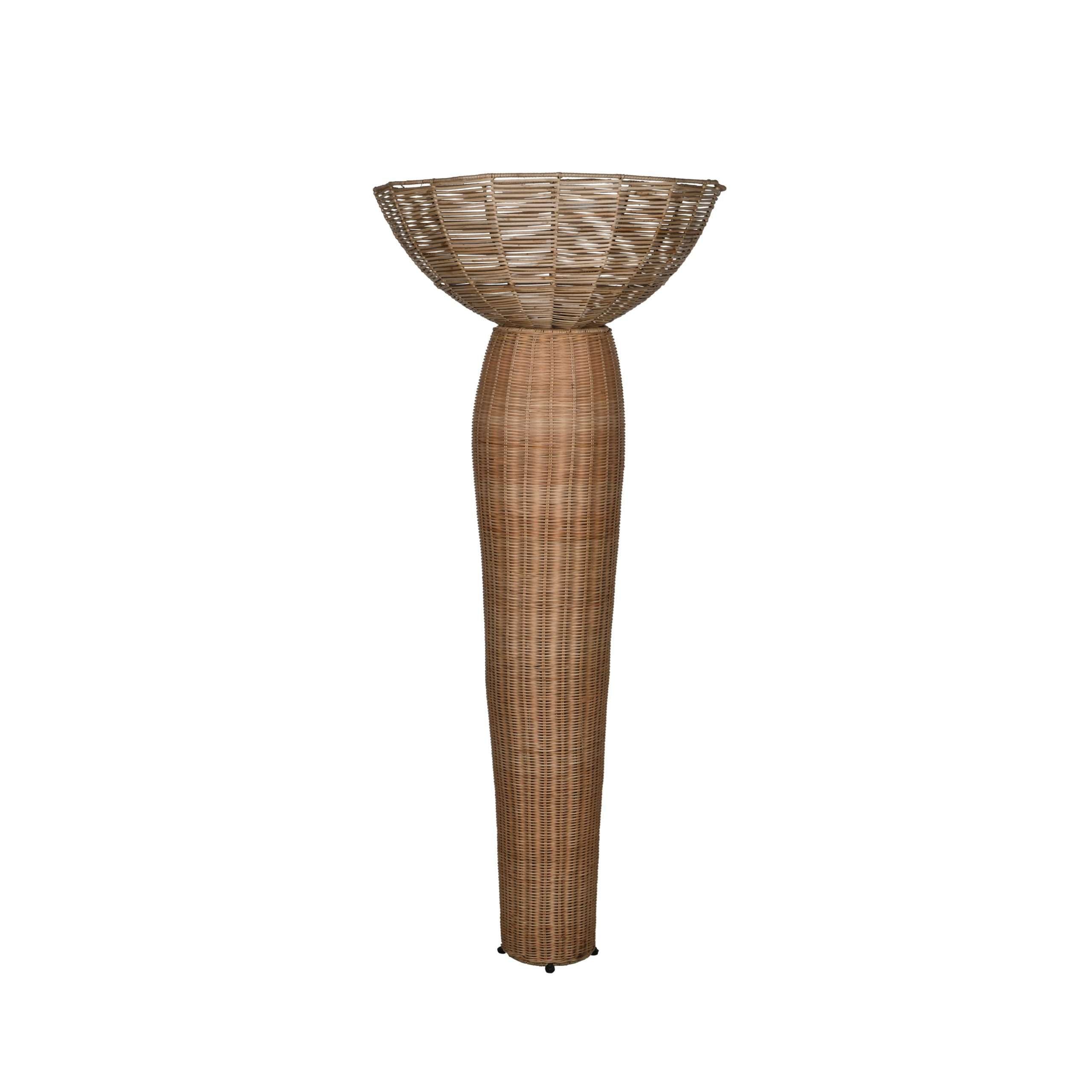 Calendula Floor Lamp - Natural / Cane and iron / D: 24’’ H: 58’’ - Lighting