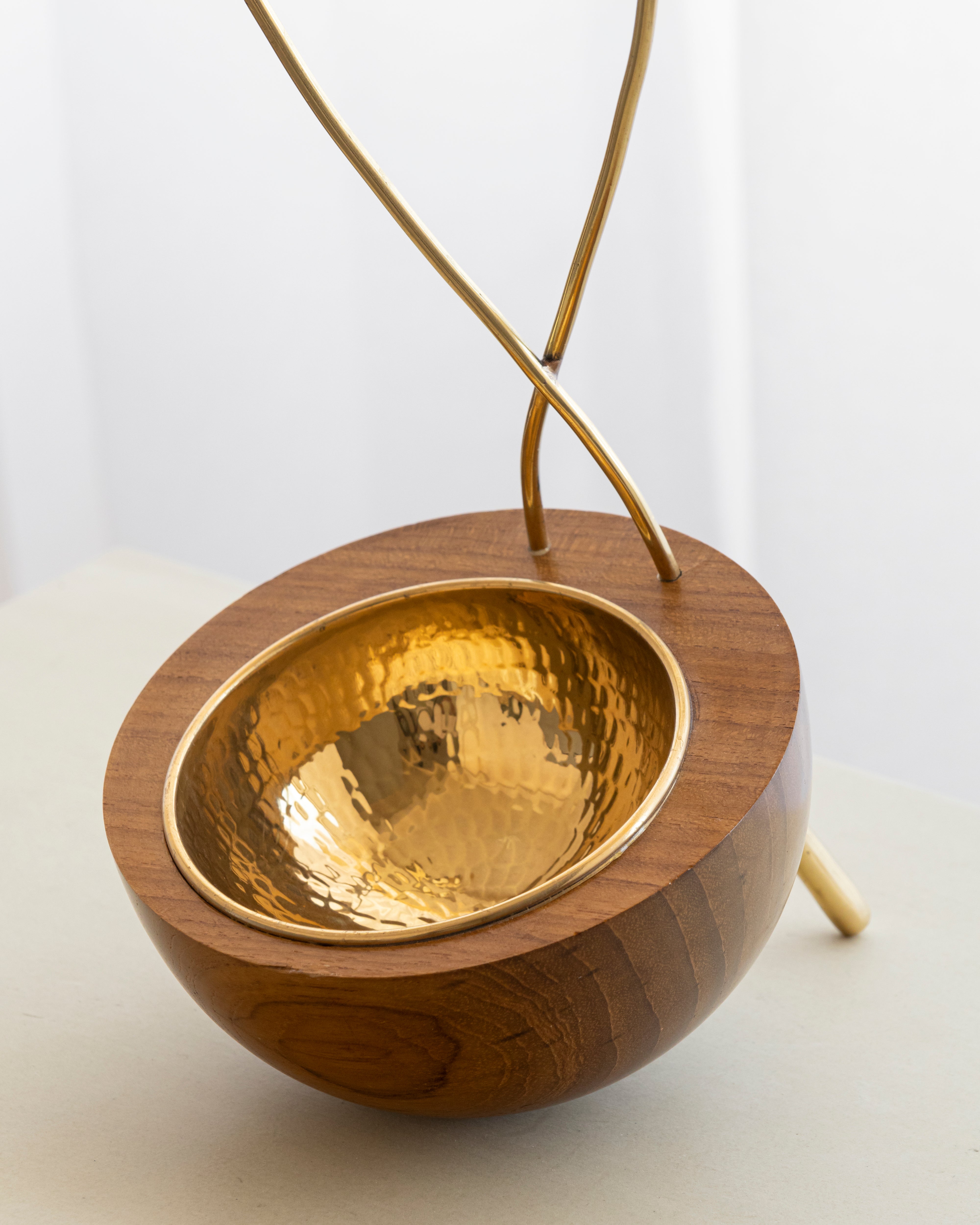 Calla Lily Bowl - Natural / Brass and wood - Decor