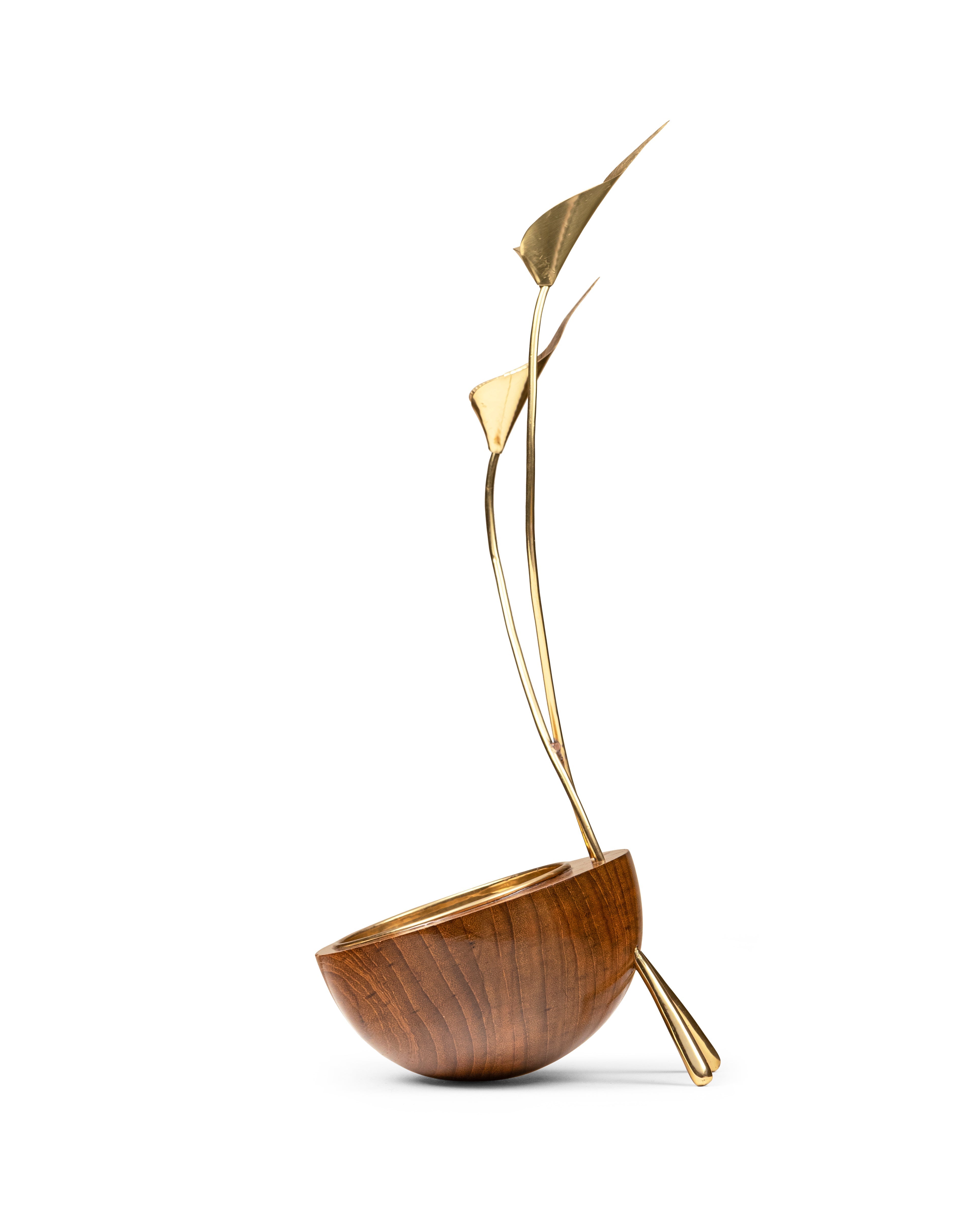 Calla Lily Bowl - Natural / Brass and wood - Decor
