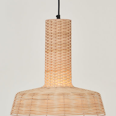 Canopy Cane Lamp - Natural Cane / Cane and Mild steel / 38L X 38W X 40H In Cms - Lighting