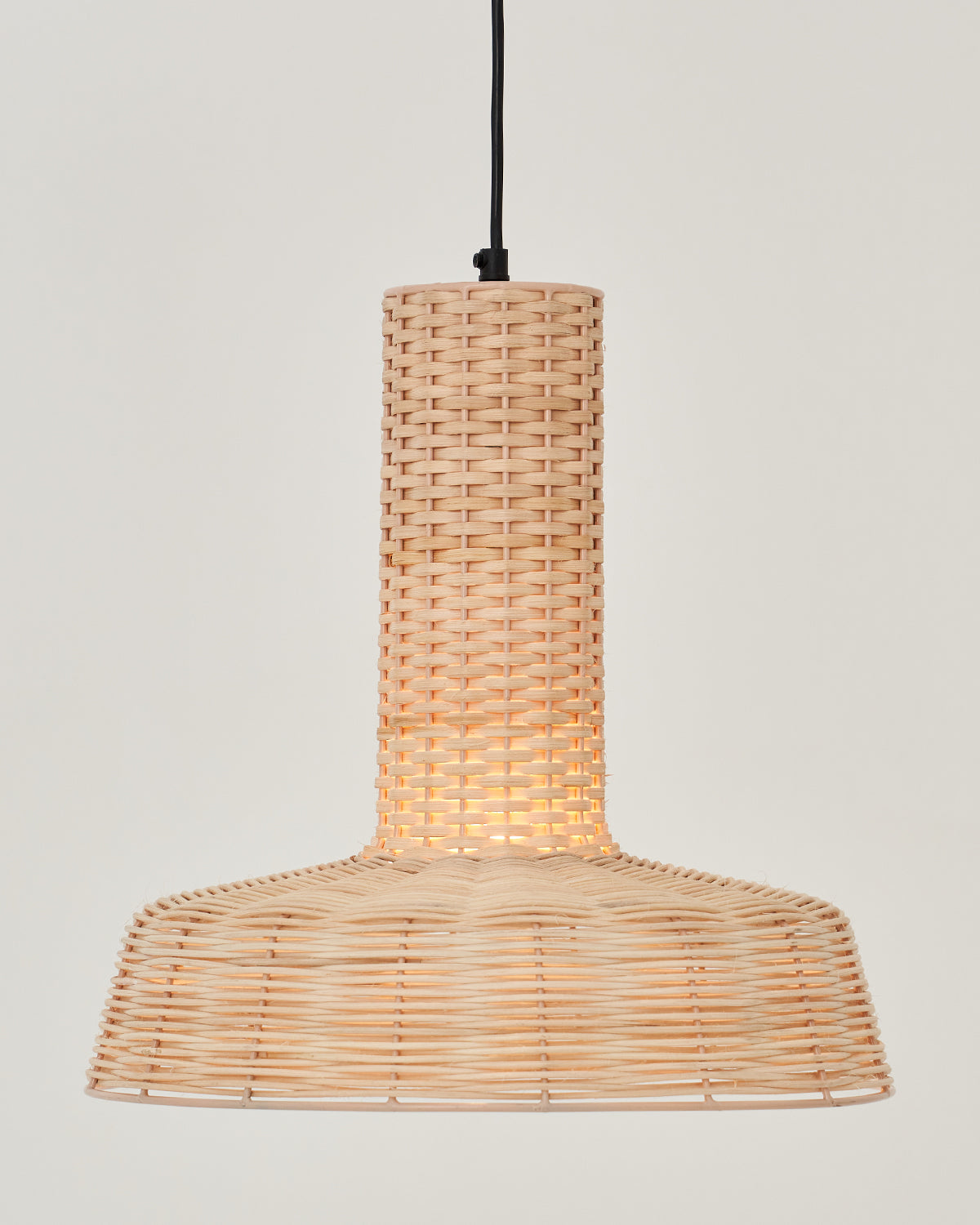 Canopy Cane Lamp - Natural Cane / Cane and Mild steel / 38L X 38W X 40H In Cms - Lighting