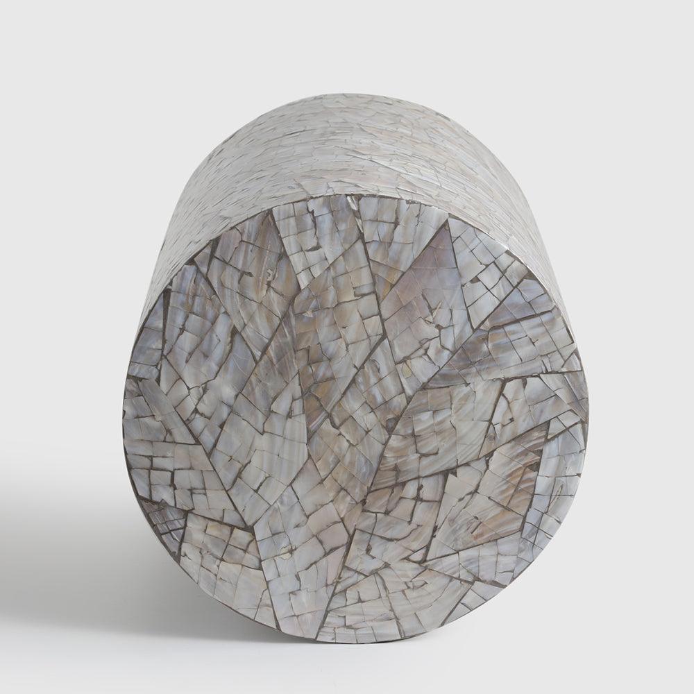 Capiz Shell Side Table - Capiz Shell / L:35 x B:35 x H:48 In cm - Indoor Furniture