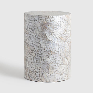 Capiz Shell Side Table - Capiz Shell / L:35 x B:35 x H:48 In cm - Indoor Furniture