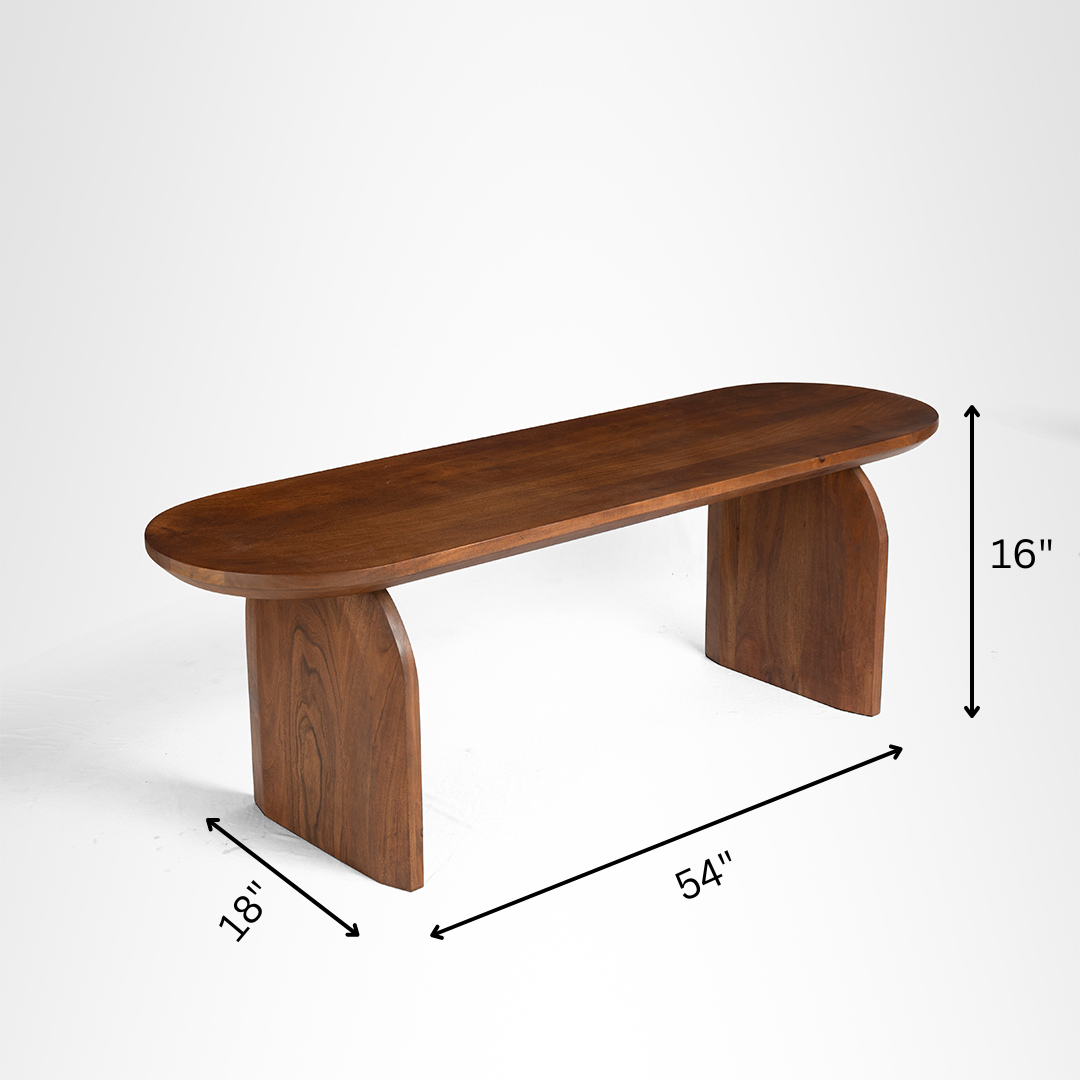 Celeste Bench - Walnut / Acacia Wood / W: 54’’ D: 16’’ H: 18’’ - Indoor Furniture