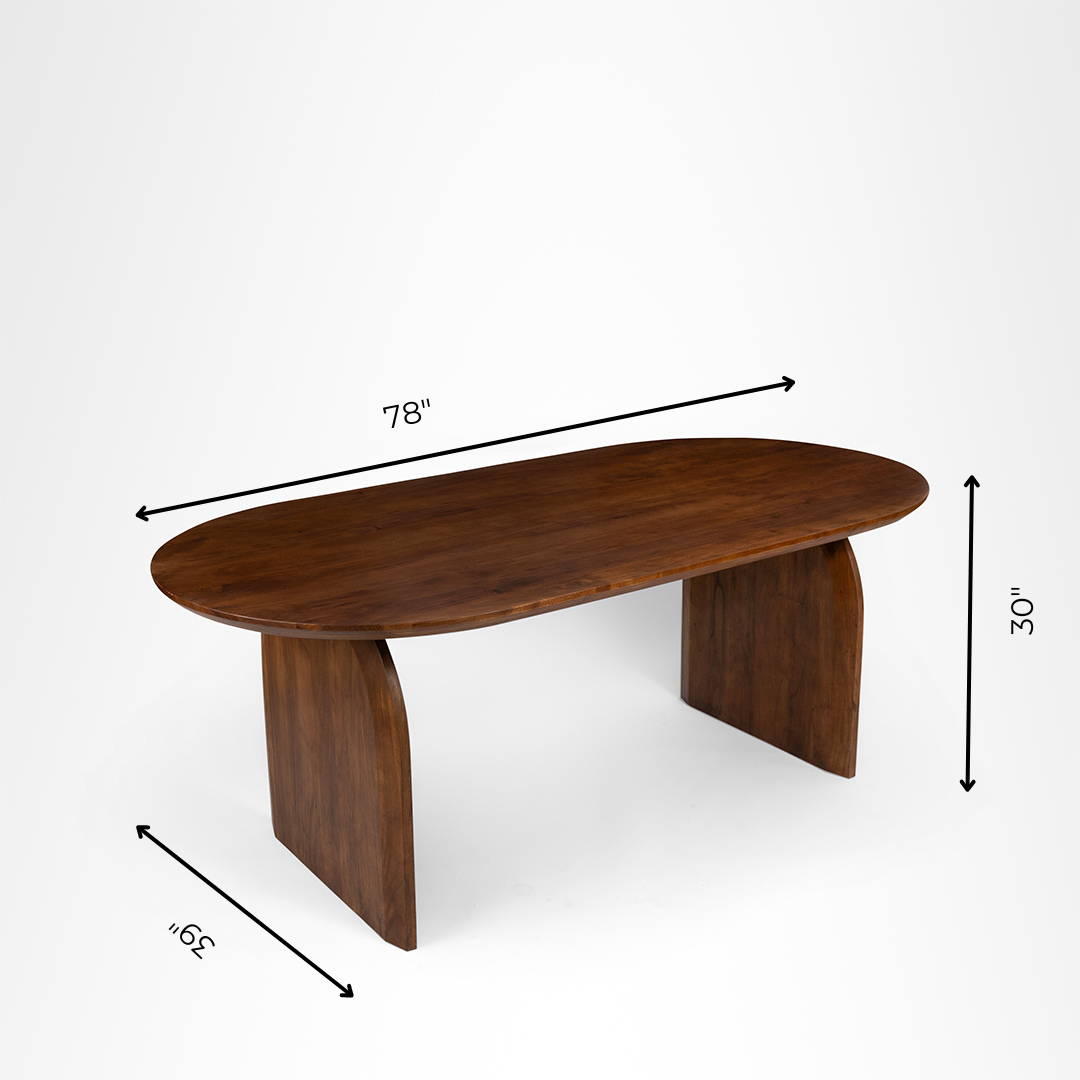 Celeste Dining Table No. 14 - L: 78’’ W: 39’’ H: 30’’ / Walnut / Acacia Wood - Indoor Furniture