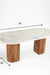 Celeste Marble Dining Table No. 7 - L:78’’ x W:36’’ x H:30’’ / Natural & White / Acacia Wood & Marble - Furniture