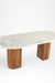 Celeste Marble Dining Table No. 7 - L:78’’ x W:36’’ x H:30’’ / Natural & White / Acacia Wood & Marble - Furniture