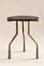 Charred Drink Table - Antique Brass / Stone & Aluminium / 40L X 40W X 58H In Cms - Furniture