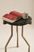 Charred Drink Table - Antique Brass / Stone & Aluminium / 40L X 40W X 58H In Cms - Furniture