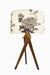 Cherry Table Lamp - Dia: 15’’ H: 25’’ / Brown and White / Wood and Poplin - Lighting