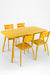 Cider Patio Set 6 Seater - Cider Yellow / Aluminium / W: 20’’ D: 20’’ H: 33’’ SH:18’’ Table- L: 55’’ B 30’’ H: 30’’