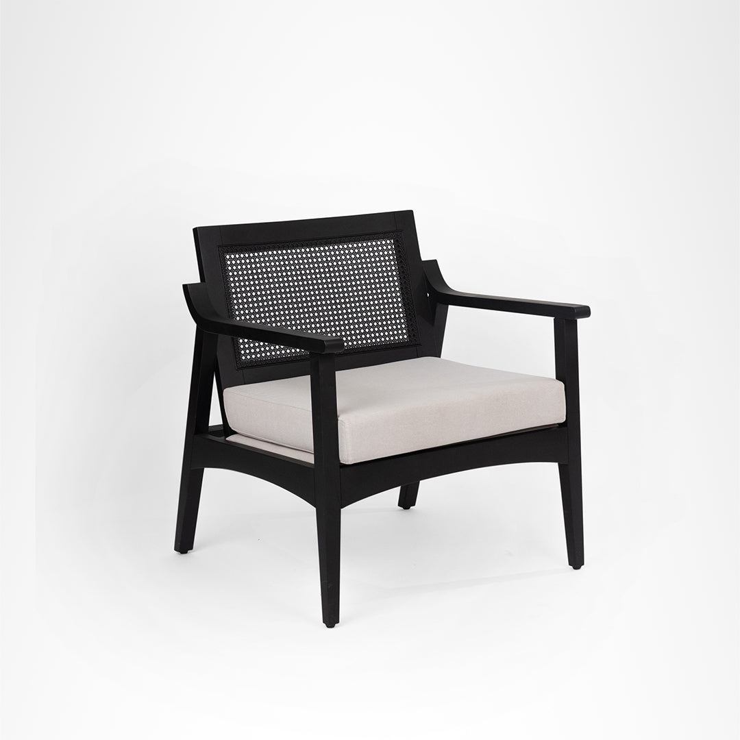 Citrine Lounge Chair - W: 27 ’ D: 26’’ H: 29.5’’ SH: 17’’ / Black / Acacia Wood - Indoor Furniture
