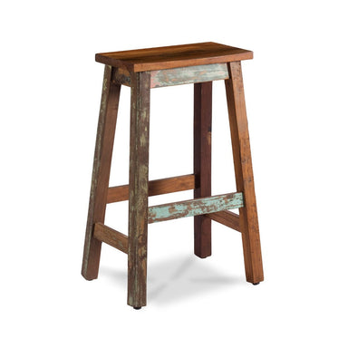 Cleo Bar Stool - Assorted colors / Reclaimed Wood / L:55 x D:42 x H:82 in cm - Indoor Furniture