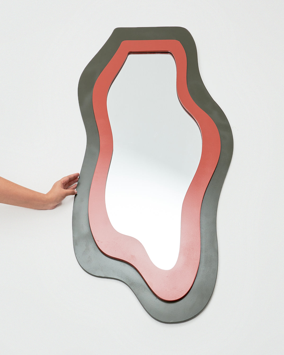 Cleo Mirror - Burnt Orange & Green / MDF / 56L X 4W X 137H In Cms - Décor