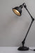 Coal Black Swing-Arm Industrial Desk Lamp With Frosted Glass Cover