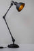Coal Black Swing-Arm Industrial Desk Lamp With Frosted Glass Cover