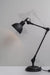 Coal Black Swing-Arm Industrial Desk Lamp With Frosted Glass Cover