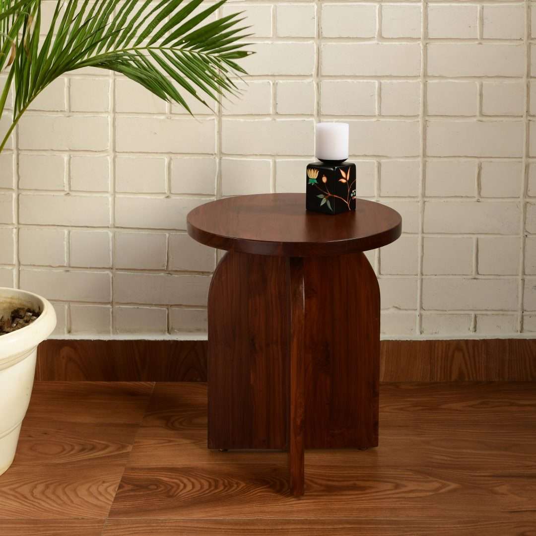 Cole Round Side Table - Teak / Teakwood / H: 18’’ Dia: 16’’ - Furniture