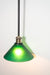 conical green lamp