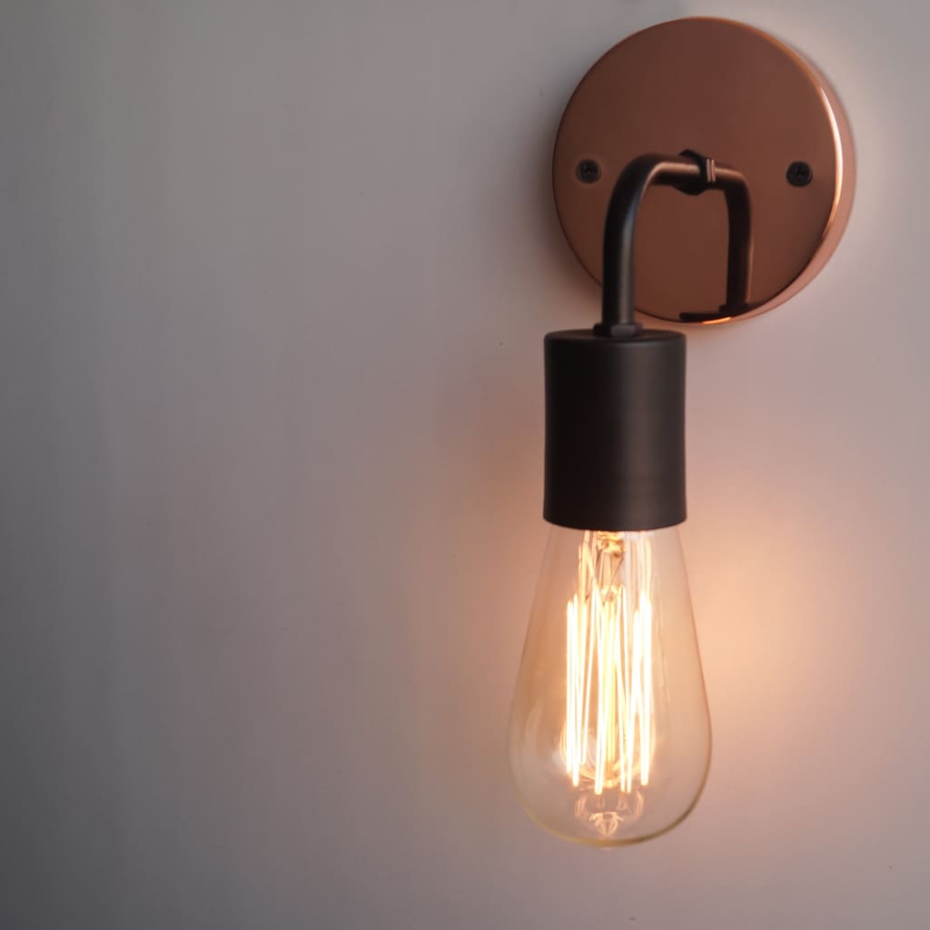 Copper Baseplate Black Wall Sconce