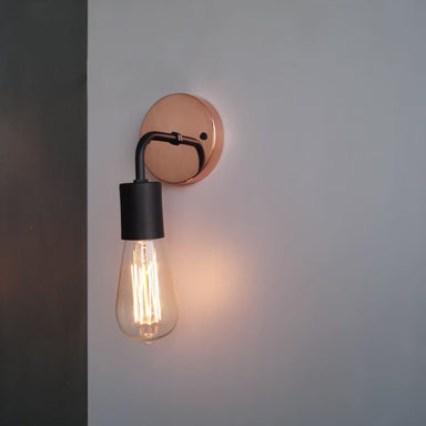 Copper Baseplate Black Wall Sconce