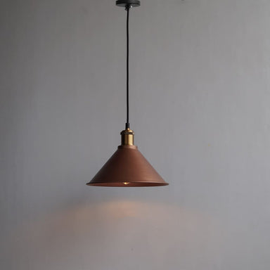 Copper Tapered Cone Decorative Pendant Light 10Inch