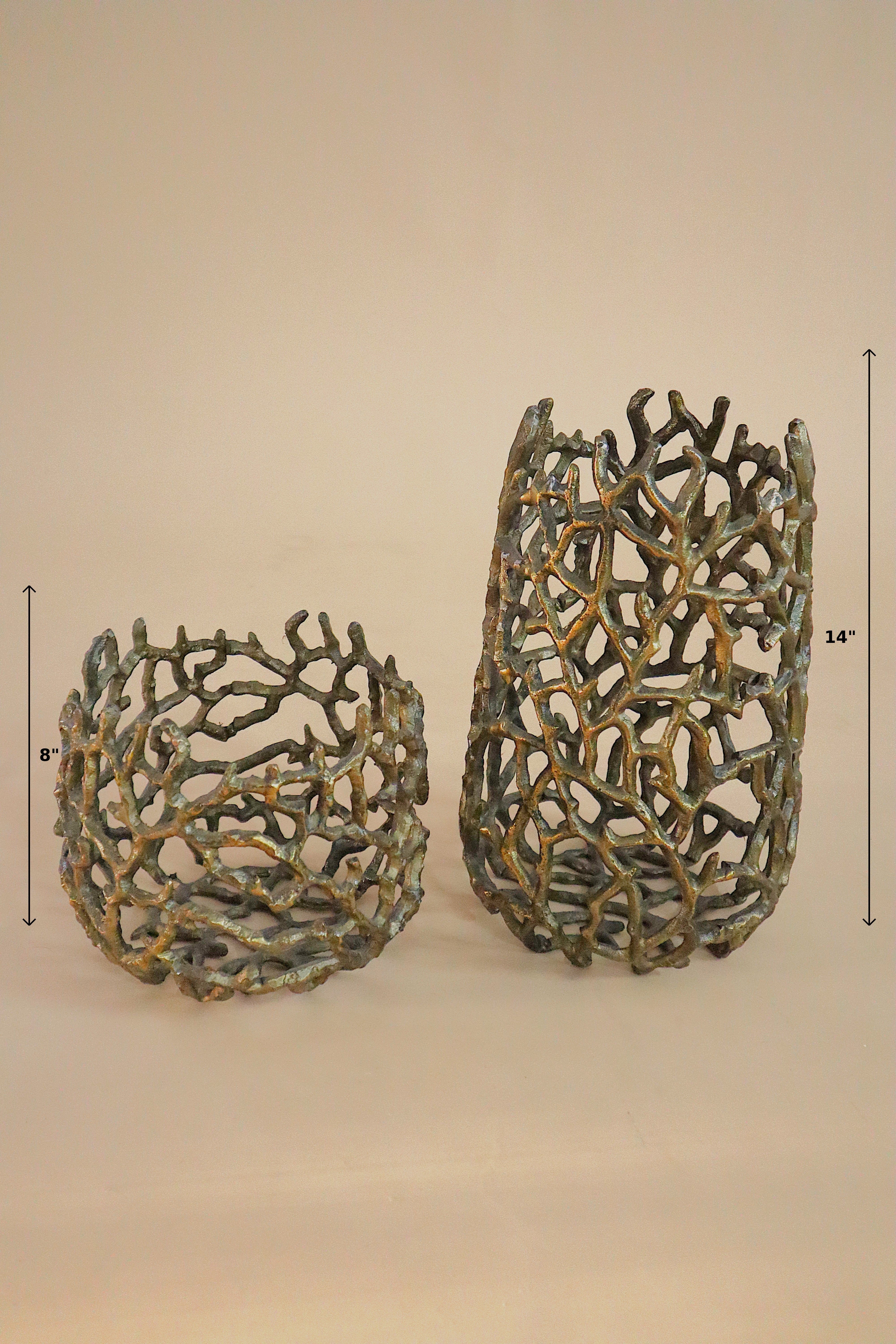 Coral Vase Bowl Set - 14’’, 8’’ / Aluminium - Decor