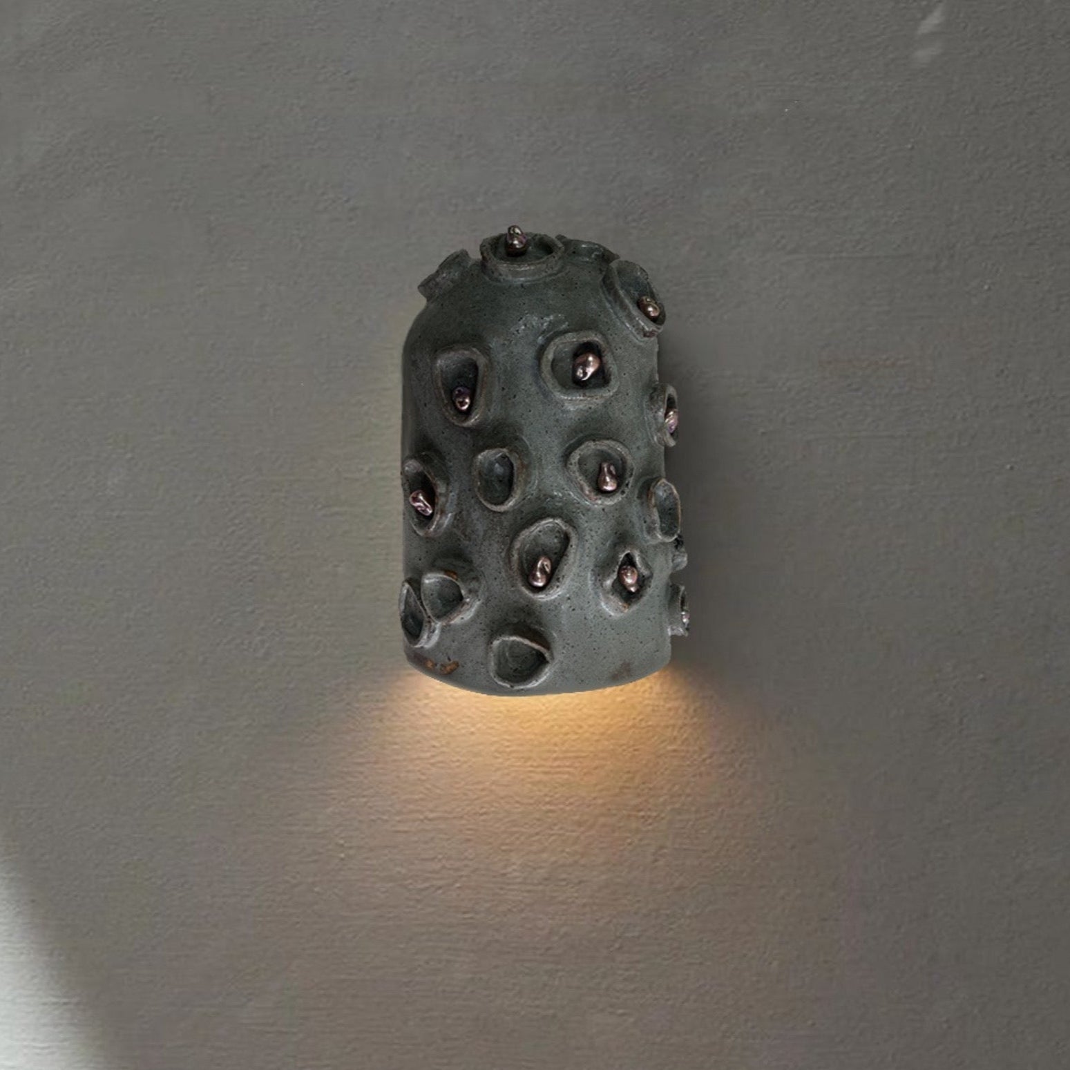 Coral Wall Light - Semi Gloss Grey / Ceramic, Artificial Pearl / 254mm x 101mm x 152mm (h x w x l) - Lighting