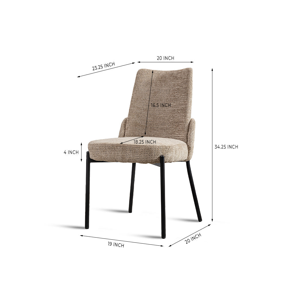 Core Dining Chair - Mild Steel and Upholstery / CM: - L:- 51 x W:- 59 x H:- 87 - Indoor Furniture