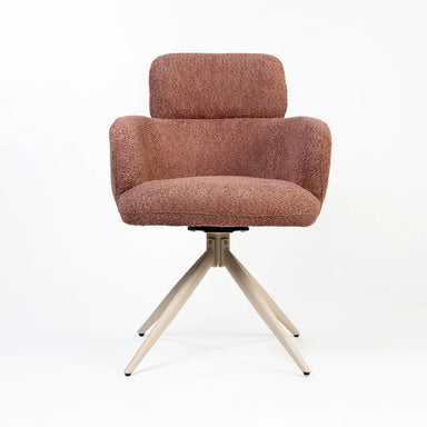 Cove Swivel Chair - Brown / Plywood / Boucle Fabric / L: 23.25’’ W: 21.5’’ H: 34.25’’ - Furniture