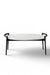 Cradle Coffee Table - L:36’’ x B:33’’ x H:15’’ In Inches / Mirror Buffing Banswada White Top; Black Distressed/Charcoal