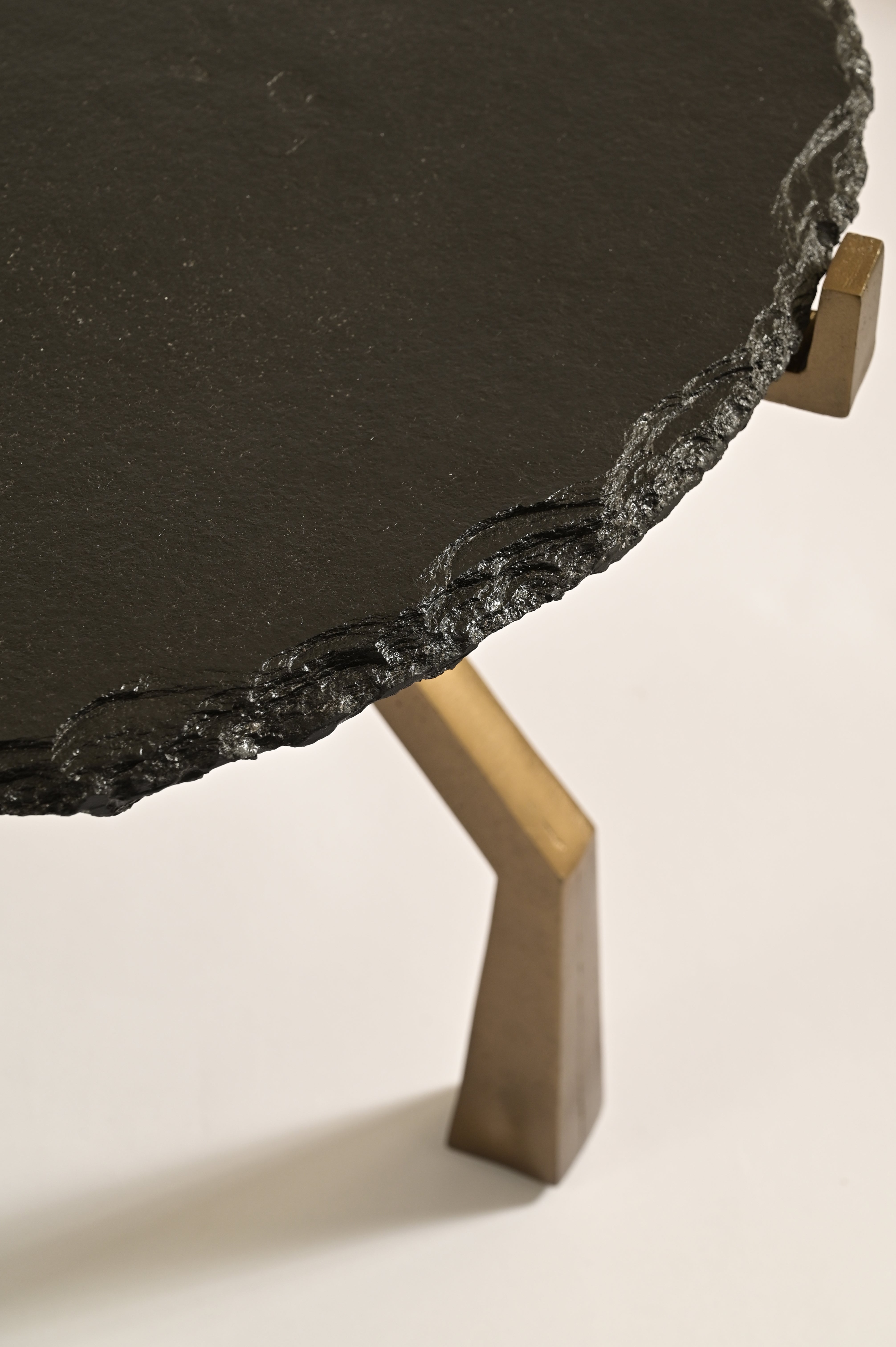 Crawler Coffee Table - Black & Antique Brass / Stone & Aluminium / 76L X 76W X 40H In Cms - Furniture