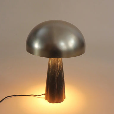 Crease Table Lamp - Dia 12” x H 17” / Brass plated Mild Steel, Black Marble - Table Lamps