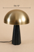 Crease Table Lamp - Dia 12” x H 17” / Brass plated & Mild Steel & Black Marble - Lighting