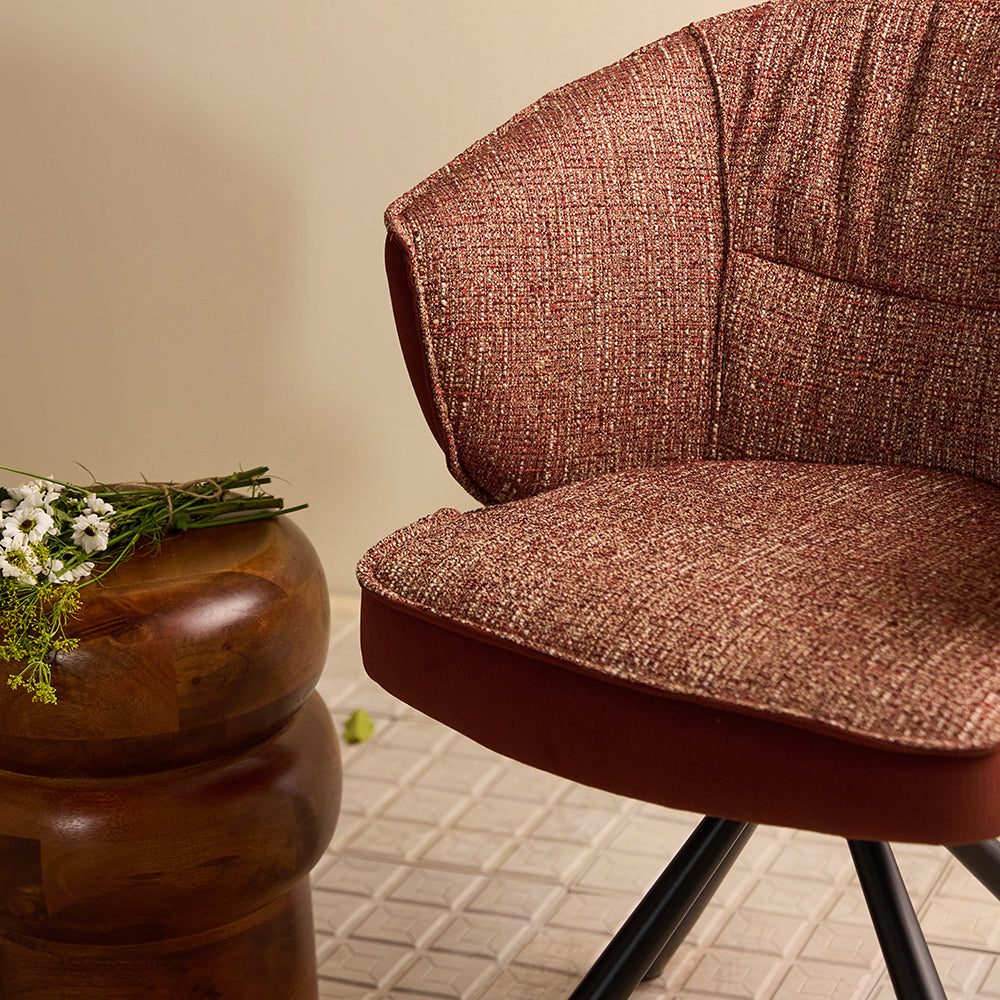 Crest Chair - Mild Steel and Upholstery / CM - L:- 60 x W:- 64 x H:- 81 - Indoor Furniture