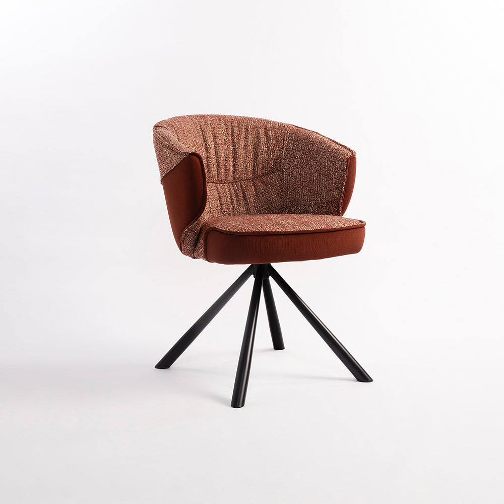 Crest Chair - Mild Steel and Upholstery / CM - L:- 60 x W:- 64 x H:- 81 - Indoor Furniture