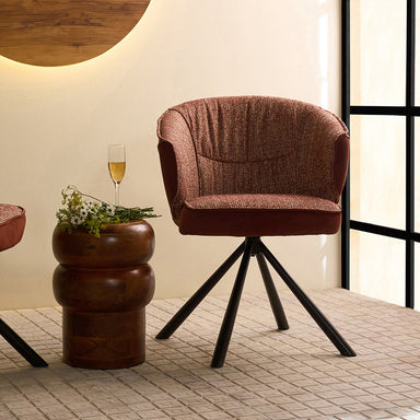 Crest Chair - Mild Steel and Upholstery / CM - L:- 60 x W:- 64 x H:- 81 - Indoor Furniture