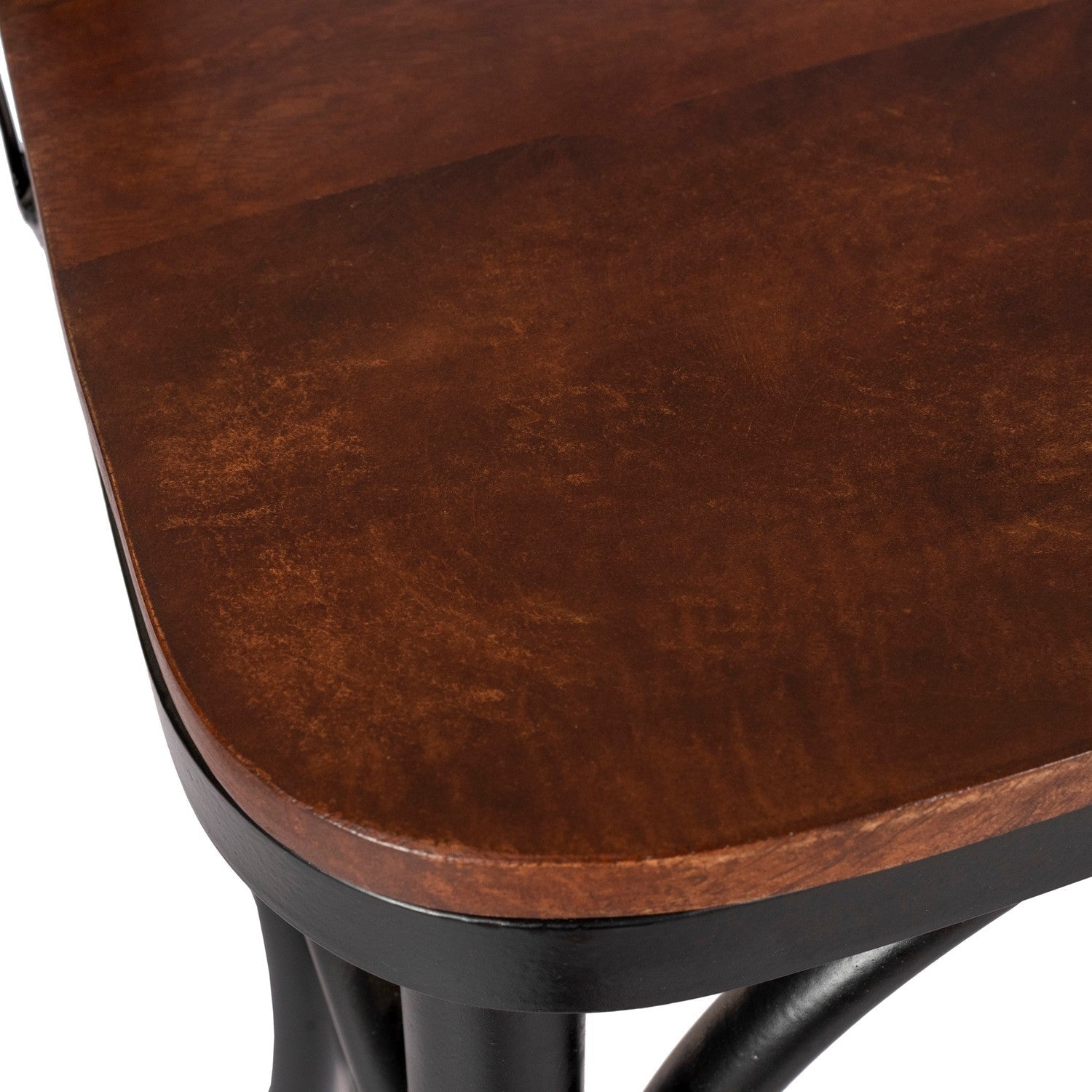 Cross Back Bar Chair - Walnut / Wood and MS / L:50 x D:45 x H:117 in cm - Indoor Furniture