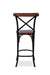 Cross Back Bar Chair - Walnut / Wood and MS / L:50 x D:45 x H:117 in cm - Indoor Furniture